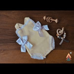 Newborn baby yellow romper